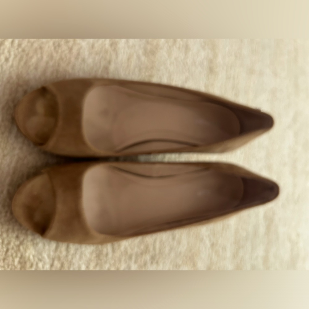 Calvin Klein wedge heels beige suede
